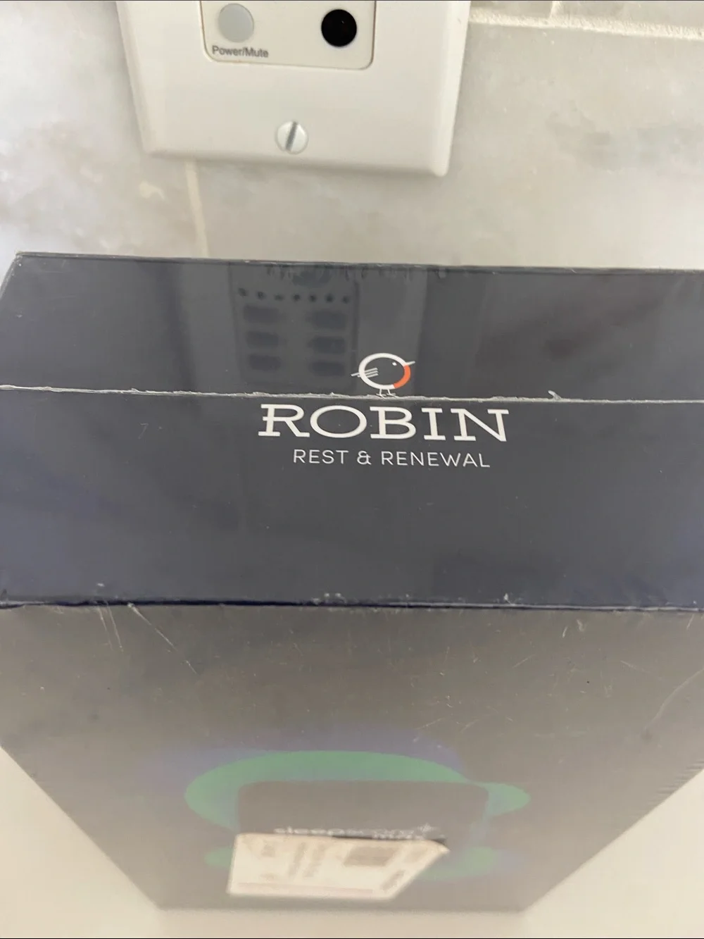 Pottery Barn Navy Blue Box with Green Accent